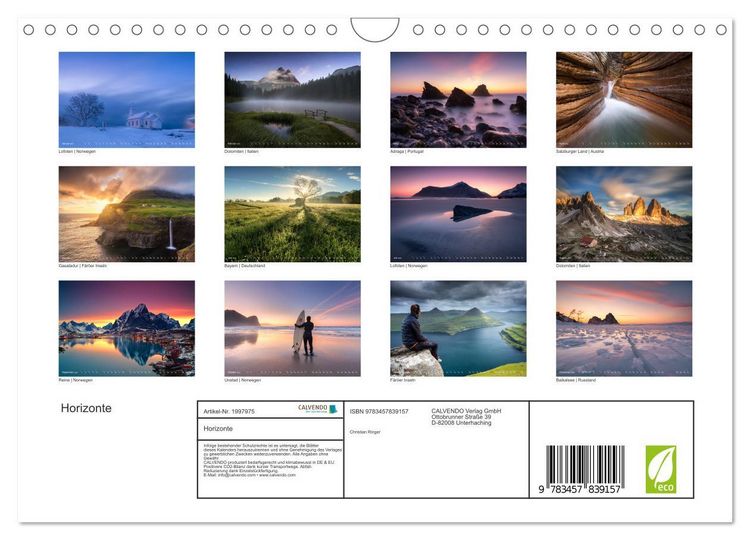 Produktbild: Horizonte (Wandkalender 2026 DIN A4 quer), CALVENDO Monatskalender