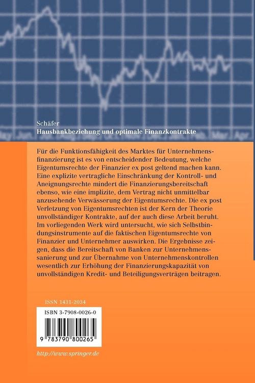 Produktbild: Hausbankbeziehung und optimale Finanzkontrakte