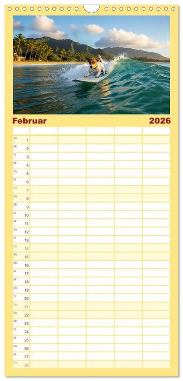 Produktbild: Familienplaner 2026 - Jack Russel Active mit 5 Spalten (Wandkalender, 21 x 45 cm) CALVENDO