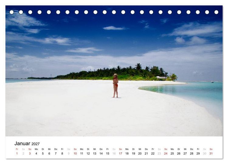 Produktbild: Malediven - Das Paradies im Indischen Ozean I (Tischkalender 2027 DIN A5 quer), CALVENDO Monatskalender