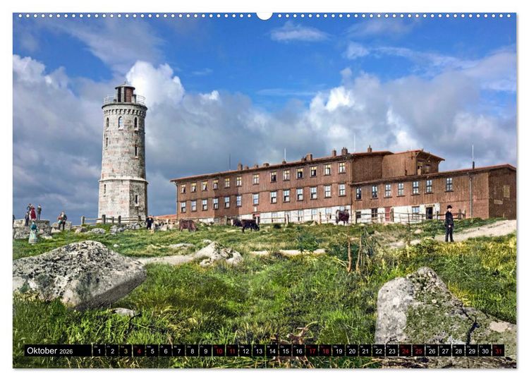 Produktbild: Sachsen-Anhalt - Orte zur Kaiserzeit in Farbe - Fotos restauriert und koloriert (hochwertiger Premium Wandkalender 2026 DIN A2 quer), Kunstdruck in Hochglanz