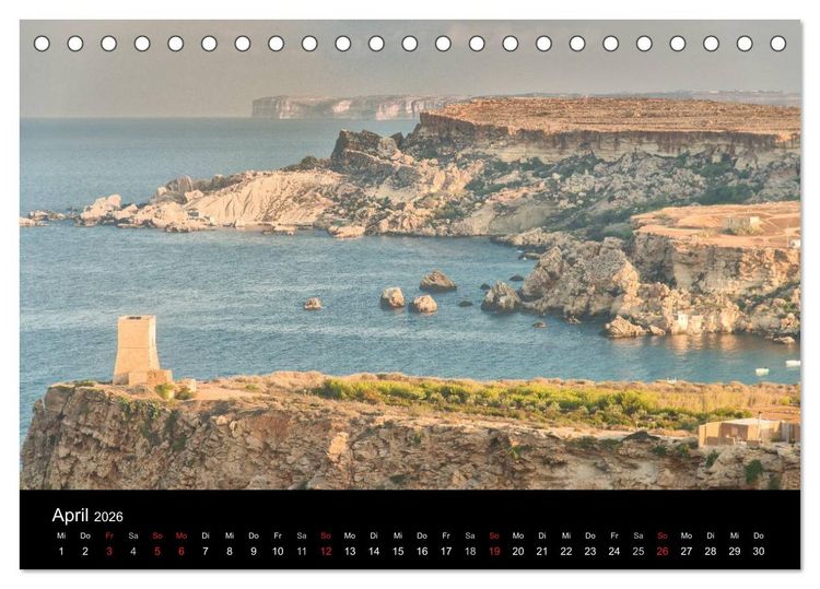 Produktbild: Malta & Gozo (Tischkalender 2026 DIN A5 quer), CALVENDO Monatskalender