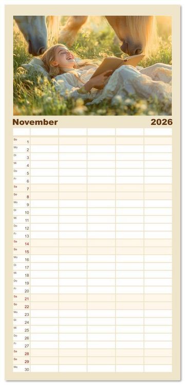 Produktbild: Familienplaner 2026 - Lesen ist eine Reise durch Zeit und Raum mit 5 Spalten (Wandkalender, 21 x 45 cm) CALVENDO