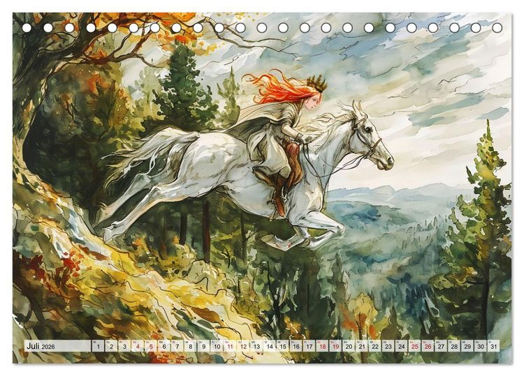Produktbild: Die Rosstrappe - Sage vom Felsen im Harz bei Thale im Bodetal (Tischkalender 2026 DIN A5 quer), CALVENDO Monatskalender