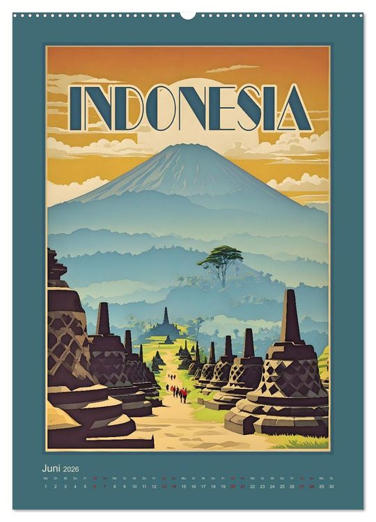 Produktbild: Exotic Travel Poster - nostalgische Abenteuerreisen um die Welt (Wandkalender 2026 DIN A2 hoch), CALVENDO Monatskalender