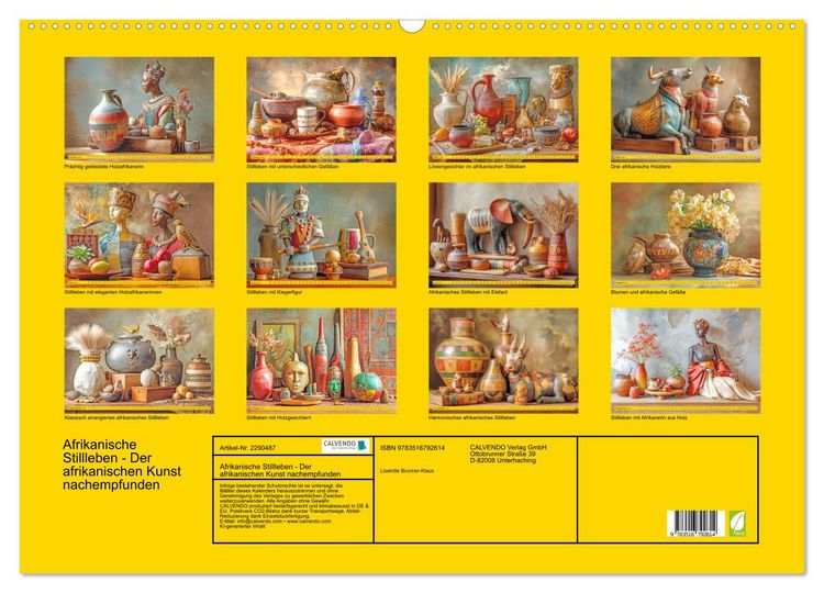Produktbild: Afrikanische Stillleben - Der afrikanischen Kunst nachempfunden (Wandkalender 2027 DIN A2 quer), CALVENDO Monatskalender