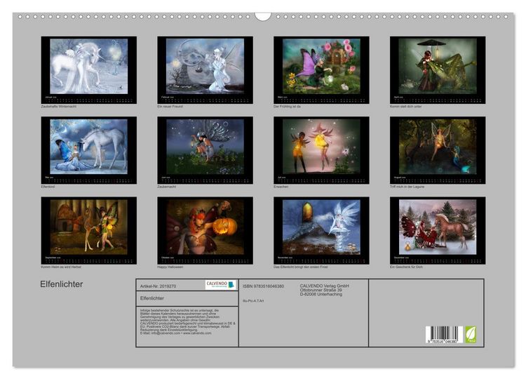 Produktbild: Elfenlichter (Wandkalender 2026 DIN A2 quer), CALVENDO Monatskalender