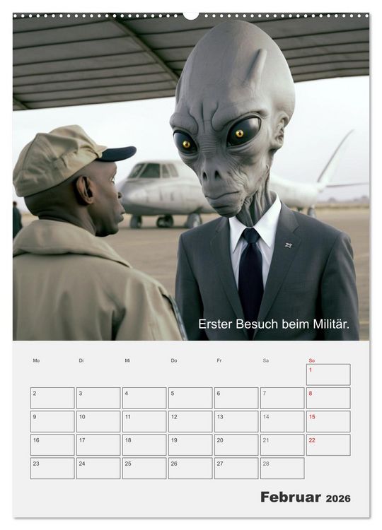 Produktbild: Aliens sind gelandet. Wie k&ouml;nnte diese Zukunftsvision f&uuml;r uns Menschen aussehen? (Wandkalender 2026 DIN A2 hoch), CALVENDO Monatskalender