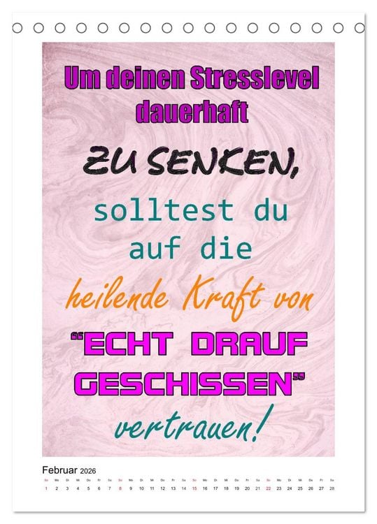 Produktbild: Humor und Ironie. Lustige Spr&uuml;che (Tischkalender 2026 DIN A5 hoch), CALVENDO Monatskalender
