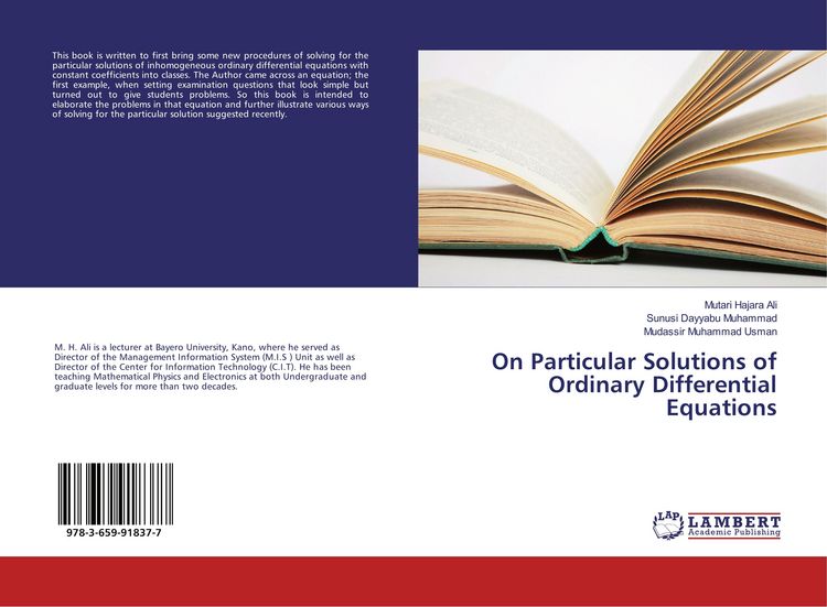 Produktbild: On Particular Solutions of Ordinary Differential Equations