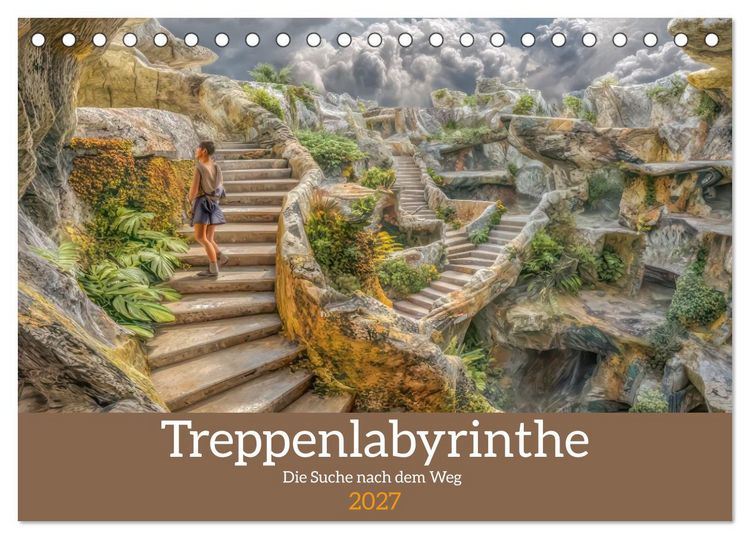 Produktbild: Treppenlabyrinthe &ndash; Die Suche nach dem Weg (Tischkalender 2027 DIN A5 quer), CALVENDO Monatskalender