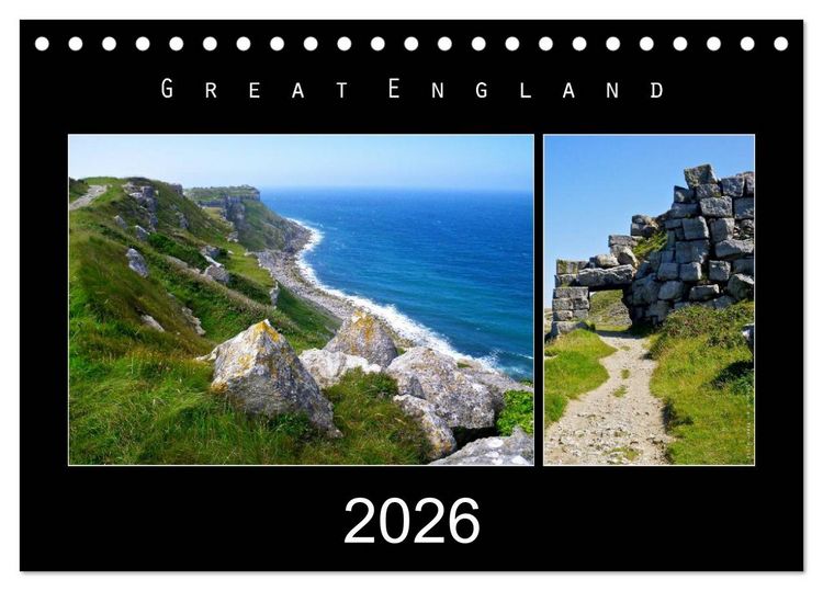 Produktbild: Great England 2026 (Tischkalender 2026 DIN A5 quer), CALVENDO Monatskalender