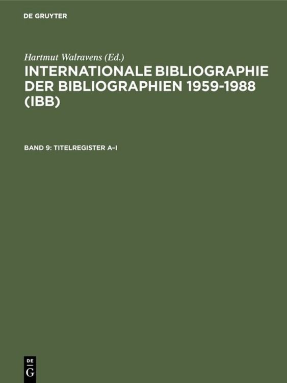 Produktbild: Titelregister A&ndash;I
