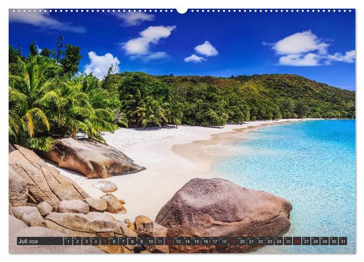 Produktbild: Seychellen &ndash; Traumstr&auml;nde im Paradies (hochwertiger Premium Wandkalender 2026 DIN A2 quer), Kunstdruck in Hochglanz