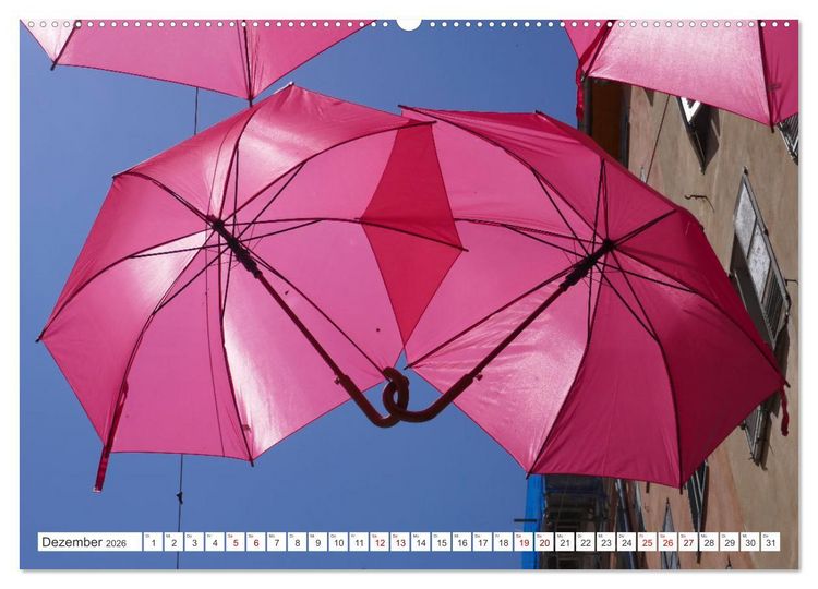 Produktbild: Umbrella Skies - Farbenfrohe Schirme (hochwertiger Premium Wandkalender 2026 DIN A2 quer), Kunstdruck in Hochglanz