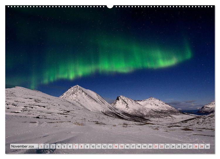 Produktbild: Aurora Borealis: Polarlichter in Norwegen (hochwertiger Premium Wandkalender 2026 DIN A2 quer), Kunstdruck in Hochglanz