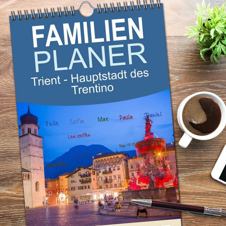 Produktbild: Familienplaner 2026 - Trient - Hauptstadt des Trentino mit 5 Spalten (Wandkalender, 21 x 45 cm) CALVENDO