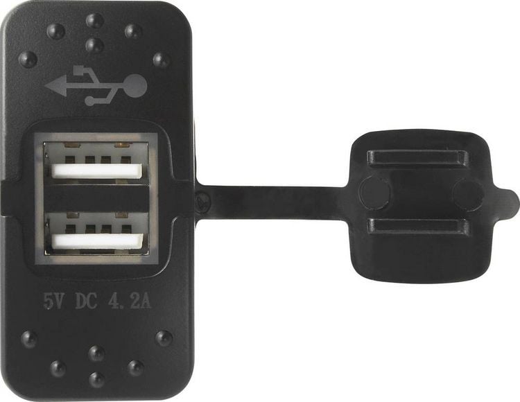 Produktbild: Dual USB Ladeger&auml;t Steckdose 4,2A blau Buchse, Einbau TC-9070408 TRU COMPONENTS Inhalt: 1 St.