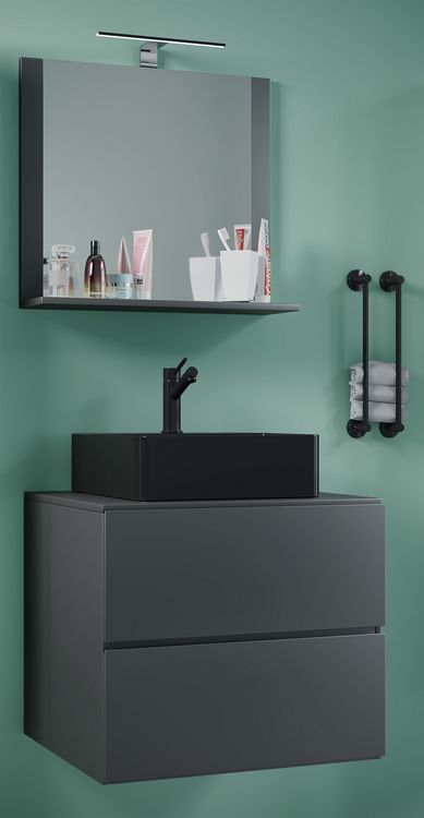 Produktbild: 3-tlg Waschtisch Badm&ouml;bel Lendas 60 cm M Schublade