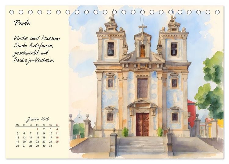 Produktbild: Portugal - Traumland am Atlantik (Tischkalender 2026 DIN A5 quer), CALVENDO Monatskalender