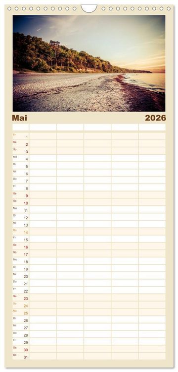 Produktbild: Familienplaner 2026 - Ostseebad Warnem&uuml;nde mit 5 Spalten (Wandkalender, 21 x 45 cm) CALVENDO