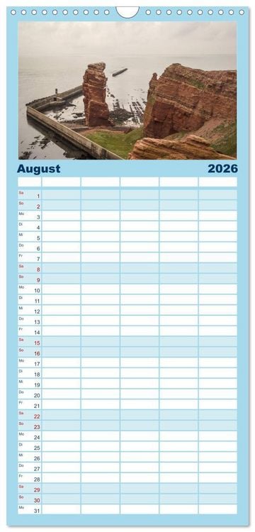 Produktbild: Familienplaner 2026 - Helgoland - idyllische Nordseeinsel mit 5 Spalten (Wandkalender, 21 x 45 cm) CALVENDO