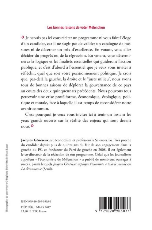 Produktbild: Les bonnes raisons de voter M&eacute;lenchon