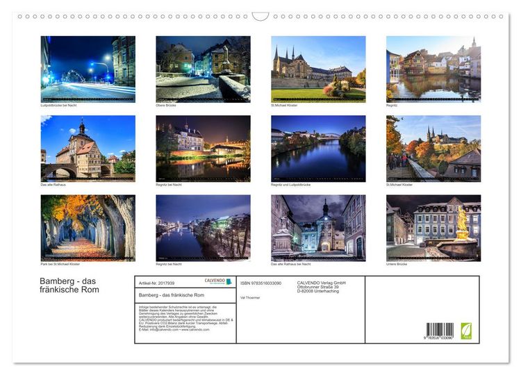 Produktbild: Bamberg - das fr&auml;nkische Rom (Wandkalender 2026 DIN A2 quer), CALVENDO Monatskalender