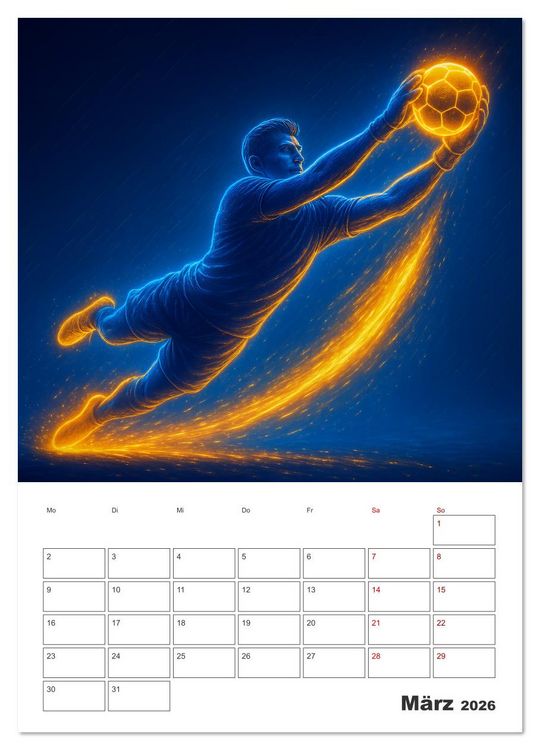 Produktbild: Vision Fu&szlig;ball Licht - Kraft - Spiel (Wandkalender 2026 DIN A4 hoch), CALVENDO Monatskalender