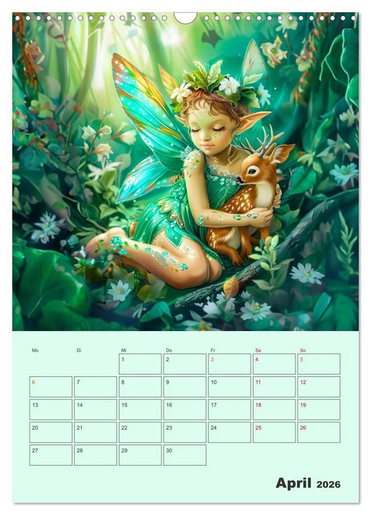 Produktbild: Elfenkinder der Natur - Niedlicher Termin-Planer f&uuml;r das Jahr (Wandkalender 2026 DIN A3 hoch), CALVENDO Monatskalender