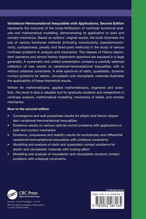 Produktbild: Variational-Hemivariational Inequalities with Applications
