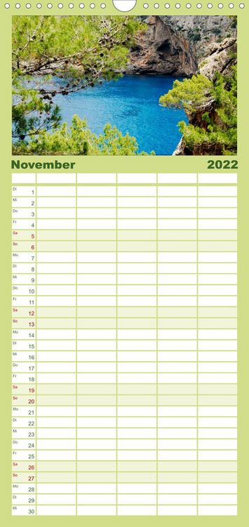 Produktbild: Familienplaner MALLORCA zum VERLIEBEN (Wandkalender 2022 , 21 cm x 45 cm, hoch)