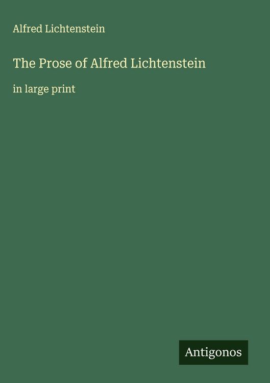 Produktbild: The Prose of Alfred Lichtenstein