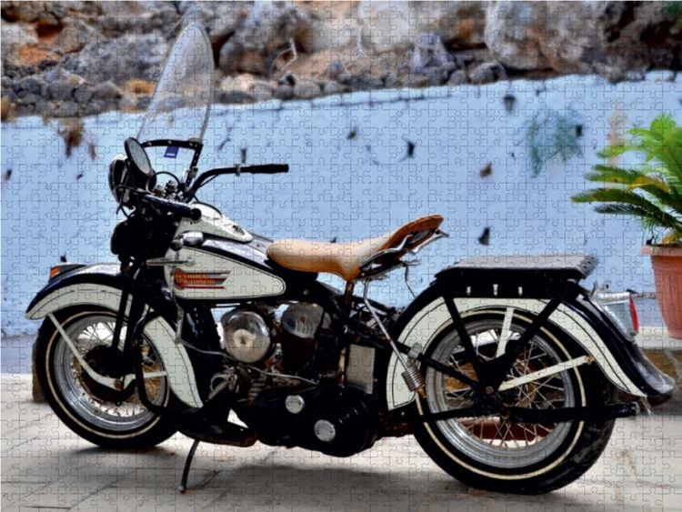 Produktbild: CALVENDO Puzzle Harley Davidson WLA 750 1000 Teile Lege-Gr&ouml;&szlig;e 64 x 48 cm Foto-Puzzle Bild von Ingo Laue