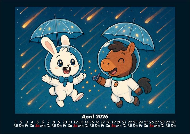 Produktbild: Bouncy & Huf - Im Weltraum 2026 Fotokalender DIN A5
