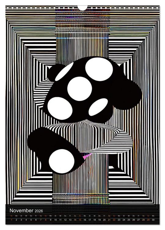 Produktbild: OP Art Nichts f&uuml;r schwache Augen (Wandkalender 2026 DIN A3 hoch), CALVENDO Monatskalender