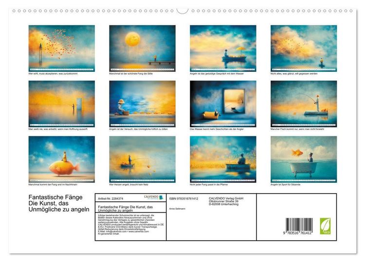 Produktbild: Fantastische F&auml;nge Die Kunst, das Unm&ouml;gliche zu angeln (hochwertiger Premium Wandkalender 2027 DIN A2 quer), Kunstdruck in Hochglanz