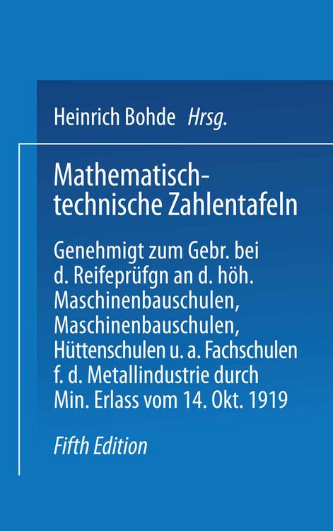 Produktbild: Mathematisch-technische Zahlentafeln