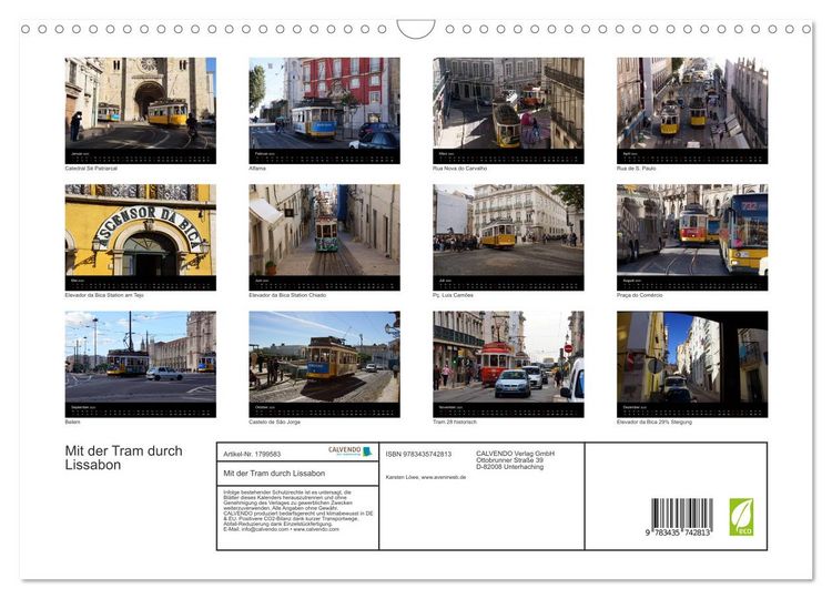 Produktbild: Mit der Tram durch Lissabon (Wandkalender 2025 DIN A3 quer), CALVENDO Monatskalender