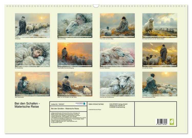 Produktbild: Bei den Schafen - Malerische Reise (Wandkalender 2026 DIN A2 quer), CALVENDO Monatskalender