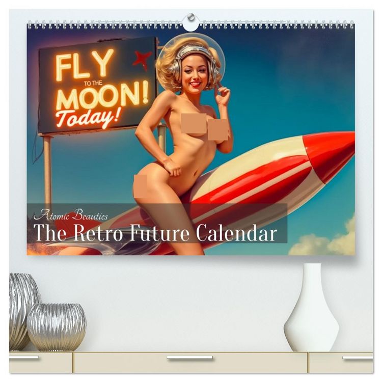 Produktbild: Atomic Beauties &ndash; The Retro Future Calendar (hochwertiger Premium Wandkalender 2026 DIN A2 quer), Kunstdruck in Hochglanz