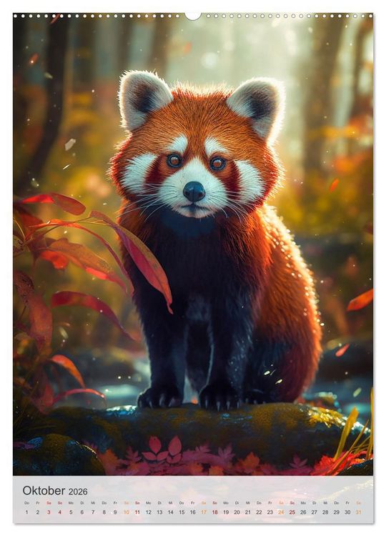 Produktbild: Lustige rote Panda (Wandkalender 2026 DIN A2 hoch), CALVENDO Monatskalender