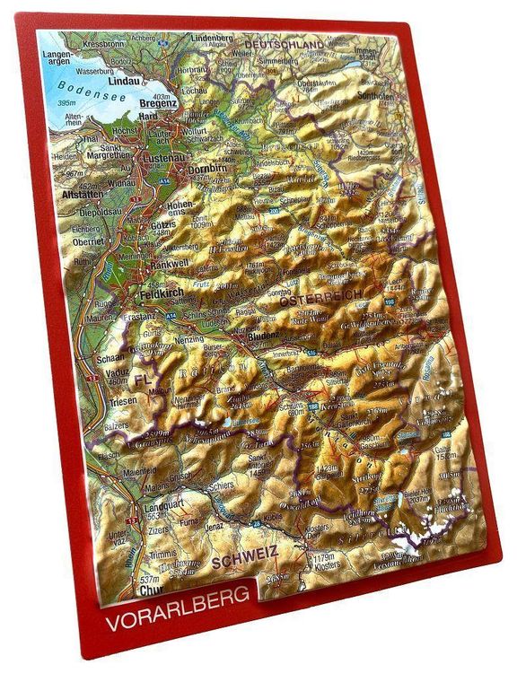 Produktbild: Reliefpostkarte Vorarlberg