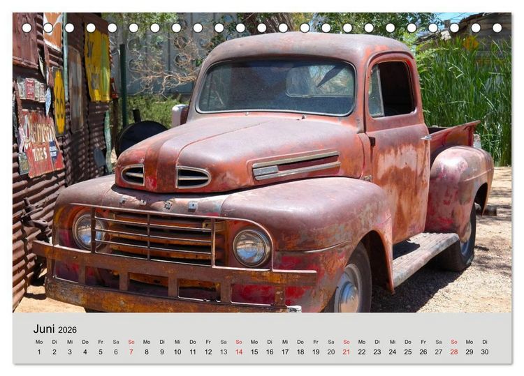 Produktbild: Rostige Autos. Faszination U.S. Wracks (Tischkalender 2026 DIN A5 quer), CALVENDO Monatskalender