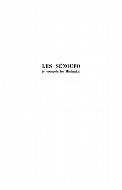 Produktbild: Senoufo u compris les miniankales