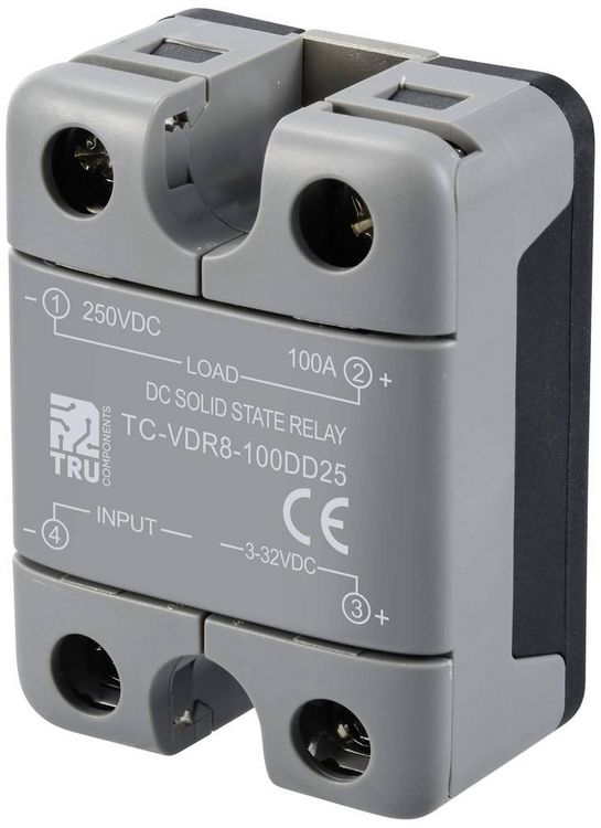 Produktbild: TRU COMPONENTS Halbleiterrelais TC-12705376 100 A Schaltspannung (max.): 250 V/DC Gleichstromschaltung 1 St.