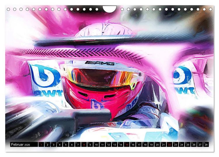 Produktbild: Vollgas im Monoposto - Digital Arts rund um die Formel 1 von Jean-Louis Glineur (Wandkalender 2026 DIN A4 quer), CALVENDO Monatskalender