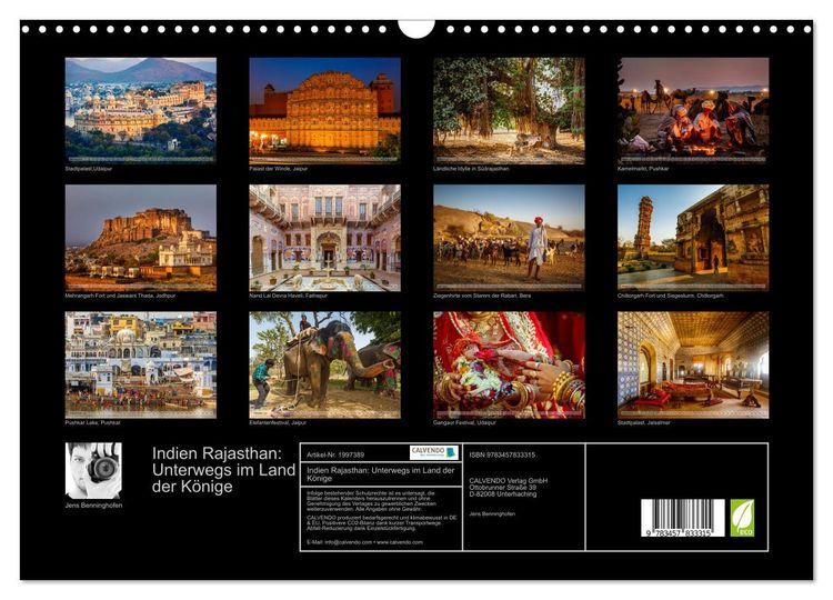 Produktbild: Indien Rajasthan: Unterwegs im Land der K&ouml;nige (Wandkalender 2026 DIN A3 quer), CALVENDO Monatskalender