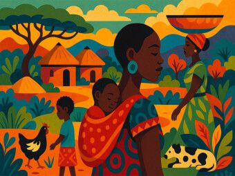 Produktbild: CALVENDO Puzzle Ein Morgen in Mama Afrikas Armen | 1000 Teile Lege-Gr&ouml;&szlig;e 64x48cm Foto-Puzzle f&uuml;r gl&uuml;ckliche Stunden