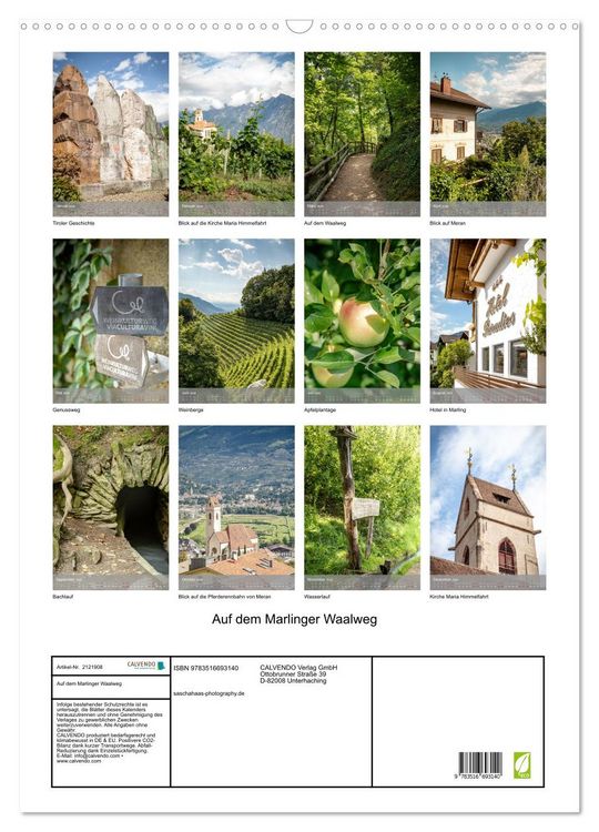 Produktbild: Auf dem Marlinger Waalweg (Wandkalender 2026 DIN A2 hoch), CALVENDO Monatskalender
